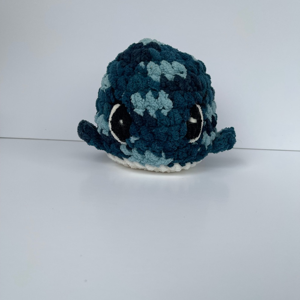 Blue and White Plush Whale Toy